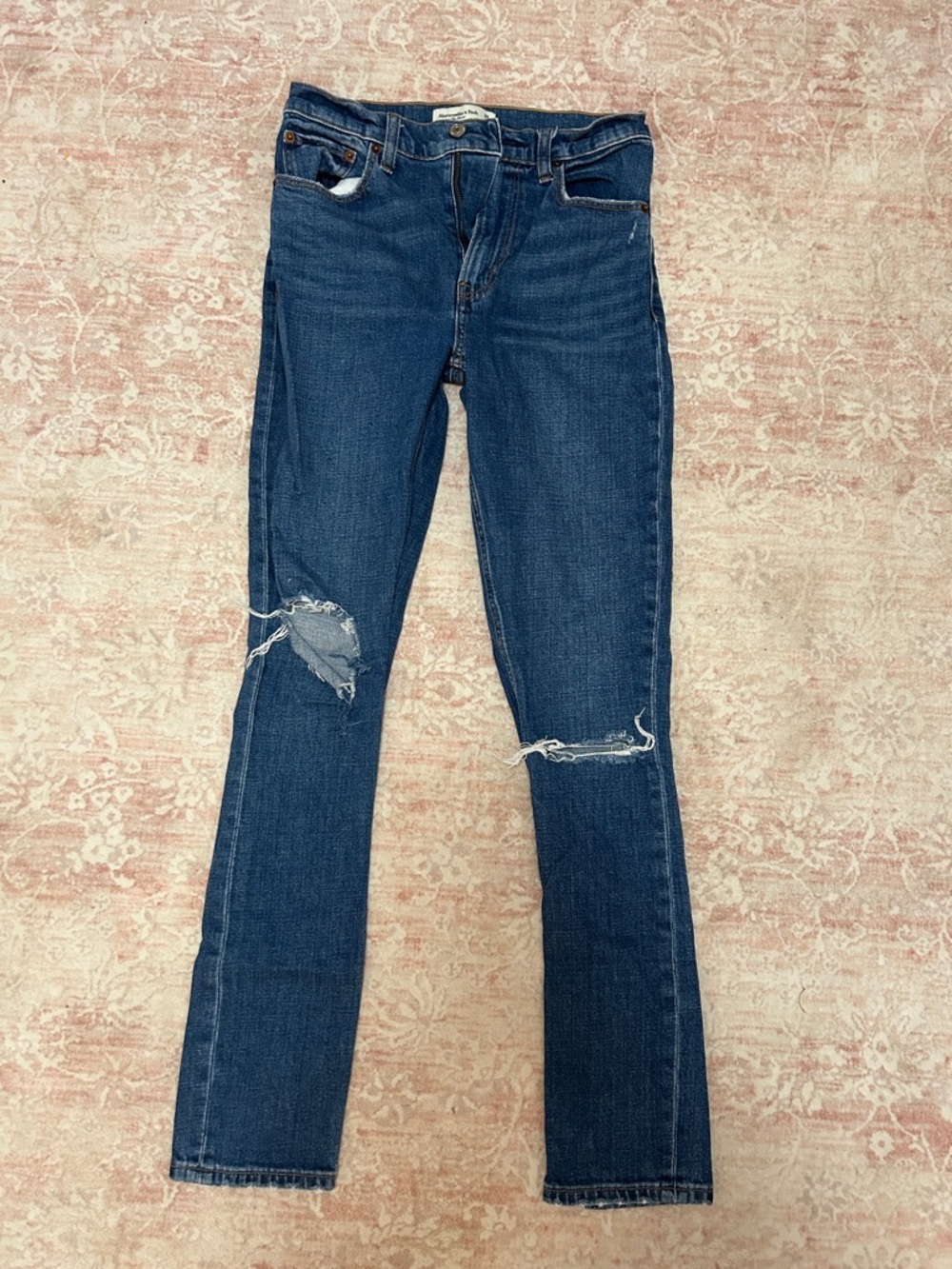 Abercrombie & Fitch Dark Blue Ripped Skinny Jeans